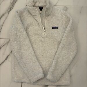 Patagonia White Fleece Quarter-Zip Sweatshirt